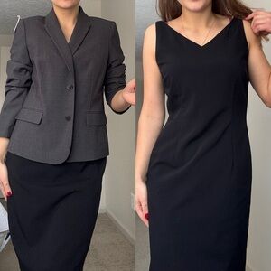 CALVIN KLEIN Gray Silver Bussines Suit Career Work Casual Size 12